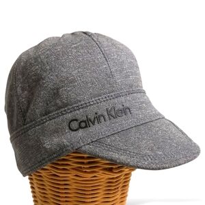 CALVIN KLEIN Ponytail Cap Gray Stretch Fit Beanie Hat Women's Sporty Minimalist